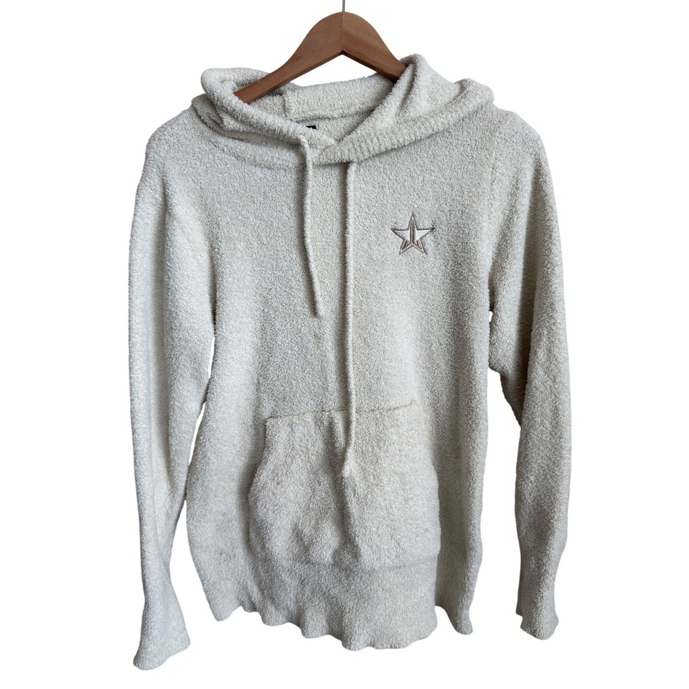 Jeffree Star White Teddy Plush Fuzzy Pullover Hoodie Orgy Collection Size S